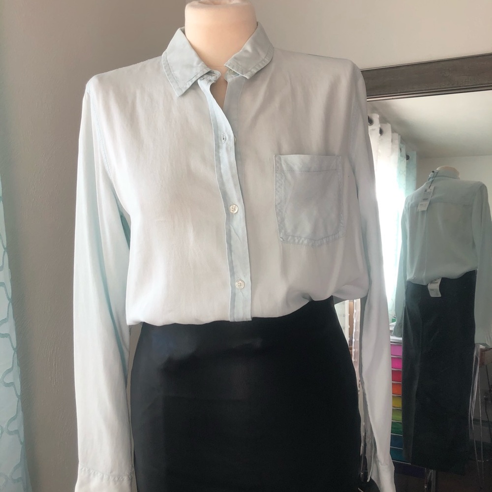 Zara NWT light blue denim shirt - Picture 6 of 6